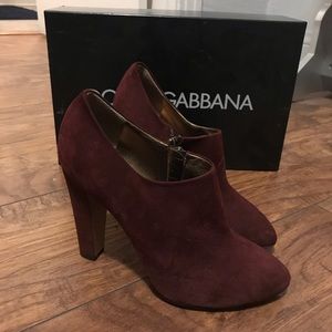Dolce & Gabbana Women’s Booties Burgundy Sz 39 US8